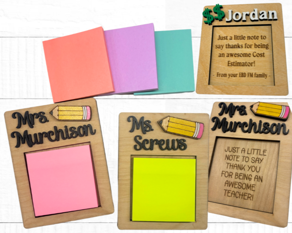 Personalized Sticky Note Holder