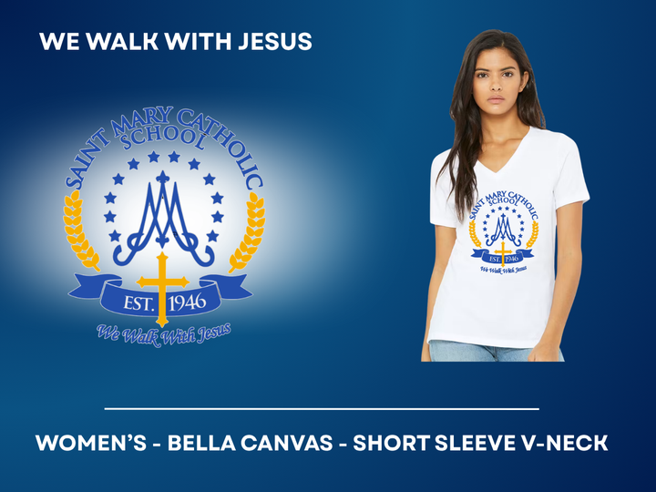 SMCS We Walk With Jesus - Women's V-Neck Shirt